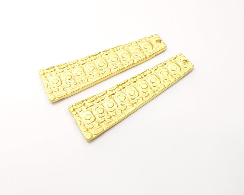 2 Gold Charms Gold Plated Charms  (55x16mm)  G17197