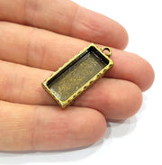 2 Hammered Base Resin Base Pendant Blank inlay Blank Mosaic Blank Bezel Setting Mountings Antique Bronze Plated Metal (25x10mm blank) G15849