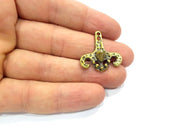 4 Antique Bronze Charm Antique Bronze Plated Metal  (27x20mm) G15851