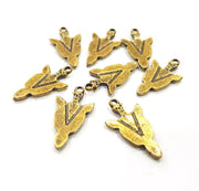 8 Antique Bronze Charm Antique Bronze Plated Metal  (25x14mm) G15852