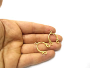 4 Gold Charms Connector Gold Plated Charms  (27x19mm)  G16663