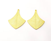 2 Gold Charms Gold Plated Charms  (47x34mm)  G16664