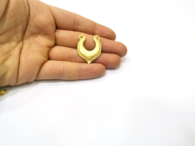 2 Gold Charms Gold Plated Charms  (31x25mm)  G16665