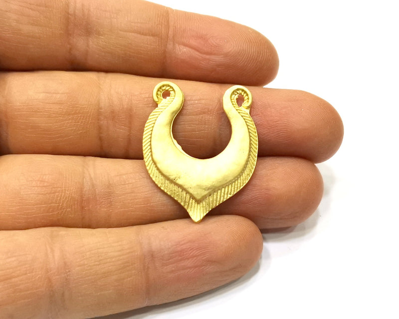2 Gold Charms Gold Plated Charms  (31x25mm)  G16665