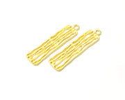 2 Gold Charms Gold Plated Charms  (42x11mm)  G16666