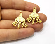 2 Gold Charms Gold Plated Charms  (30x26mm)  G16667