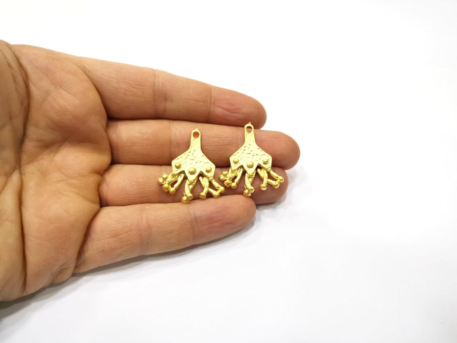 2 Gold Charms Gold Plated Charms  (30x26mm)  G16667