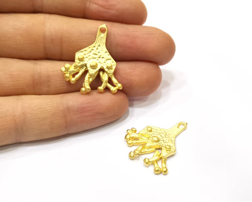 2 Gold Charms Gold Plated Charms  (30x26mm)  G16667