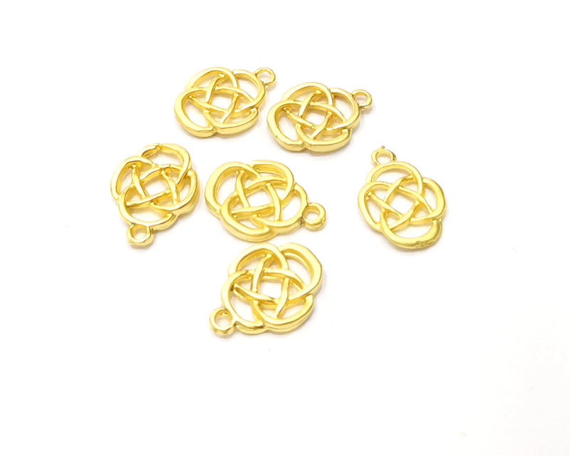 8 Gold Charms Gold Plated Charms  (16x12mm)  G16669