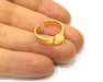 Gold Ring Blank Setting Cabochon Base Ring Hammered Mounting Adjustable Ring Bezel (10mm blank ) Gold Plated Metal G16670