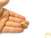 Hammered Ring Blank Setting Cabochon Base inlay Ring Hammered Mounting Adjustable Ring Bezel (10mm blank ) Gold Plated Metal G16675