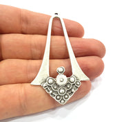 2 Silver Pendant Antique Silver Plated Metal (71x38mm) G15865