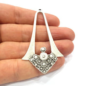 2 Silver Pendant Antique Silver Plated Metal (71x38mm) G15865