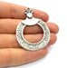 2 Silver Pendant Antique Silver Plated Metal (55x40mm) G15866