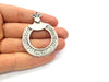 2 Silver Pendant Antique Silver Plated Metal (55x40mm) G15866