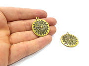 2 Antique Bronze Charm Antique Bronze Plated Metal  (28mm) G15867