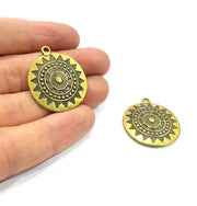 2 Antique Bronze Charm Antique Bronze Plated Metal  (28mm) G15867