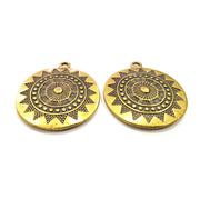 2 Antique Bronze Charm Antique Bronze Plated Metal  (28mm) G15867