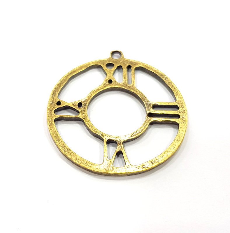 4 Clock Charm Antique Bronze Plated Metal  (30mm) G15868