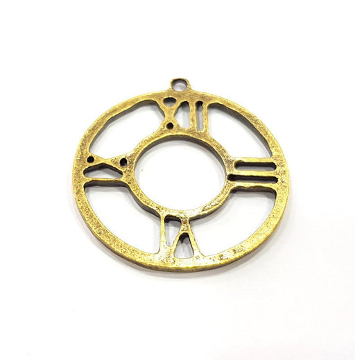 4 Clock Charm Antique Bronze Plated Metal  (30mm) G15868