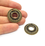 2 Antique Bronze Charm Antique Bronze Plated Metal  (28mm) G15872