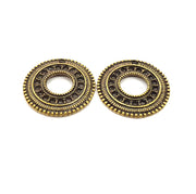 2 Antique Bronze Charm Antique Bronze Plated Metal  (28mm) G15872