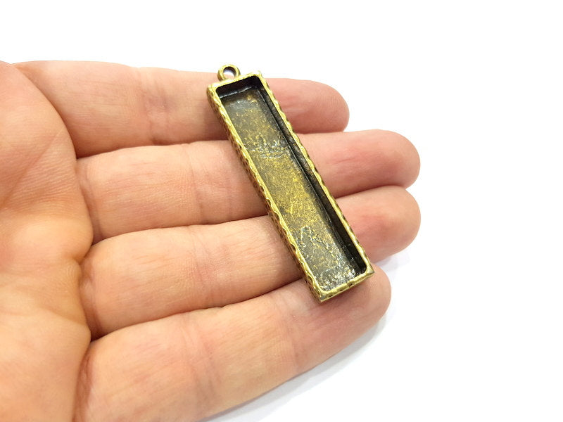 2 Hammered Base Resin Base Pendant Blank inlay Blank Mosaic Blank Bezel Setting Mountings Antique Bronze Plated Metal (50x10mm blank) G15878