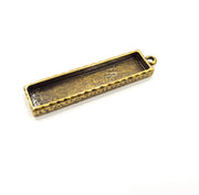 2 Hammered Base Resin Base Pendant Blank inlay Blank Mosaic Blank Bezel Setting Mountings Antique Bronze Plated Metal (50x10mm blank) G15878