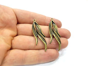 4 Antique Bronze Charm Antique Bronze Plated Metal  (49x18mm) G15883
