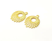 2 Gold Charms Gold Plated Charms  (33x27mm)  G16690