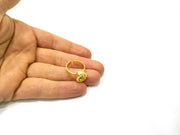 Gold Ring Blank Setting Cabochon Base inlay Ring Hammered Mounting Adjustable Ring Bezel (10x8mm blank ) Gold Plated Metal G16691