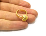 Gold Ring Blank Setting Cabochon Base inlay Ring Hammered Mounting Adjustable Ring Bezel (10x8mm blank ) Gold Plated Metal G16691