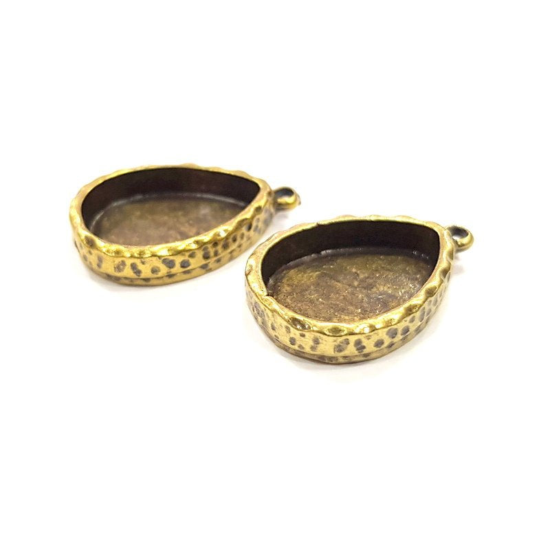 4 Hammered Base Resin Base Pendant Blank inlay Blank Mosaic Blank Bezel Setting Mountings Antique Bronze Plated Metal (18x13mm blank) G15886