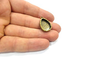 4 Hammered Base Resin Base Pendant Blank inlay Blank Mosaic Blank Bezel Setting Mountings Antique Bronze Plated Metal (18x13mm blank) G15886