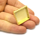 Hammered Ring Blank Setting Cabochon Base inlay Ring Hammered Mounting Adjustable Ring Bezel (25x25mm blank ) Gold Plated Metal G16692