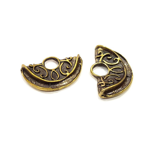 2Folded Charms Antique Bronze Charm Antique Bronze Plated Metal  (31x20mm) G15888