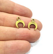20 Crescent Charm Antique Bronze Charm Antique Bronze Plated Metal  (14x11mm) G15889