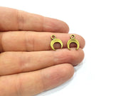 20 Crescent Charm Antique Bronze Charm Antique Bronze Plated Metal  (14x11mm) G15889