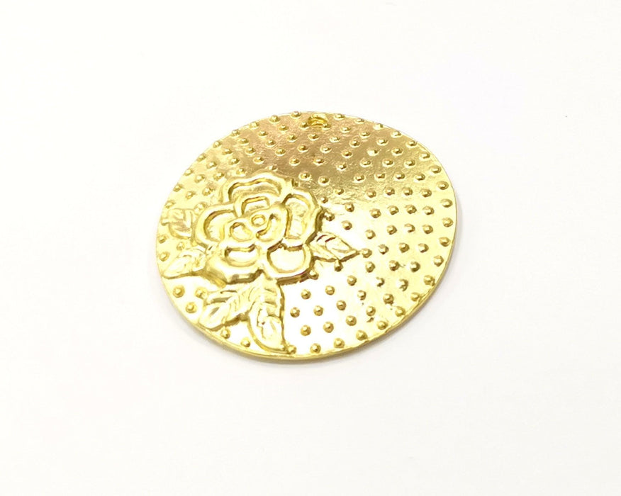 Rose Charms Gold Plated Charms  (33mm)  G16696