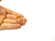Hammered Ring Blank Setting Cabochon Base inlay Ring Hammered Mounting Adjustable Ring Bezel (9x7mm blank ) Gold Plated Metal G16699