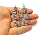 2 Silver Charms Antique Silver Plated Charms (64x23mm)  G16712