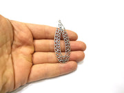 2 Silver Charms Antique Silver Plated Charms (64x23mm)  G16712