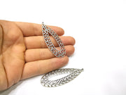 2 Silver Charms Antique Silver Plated Charms (64x23mm)  G16712