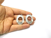 2 Silver Charms Antique Silver Plated Charms (37x27mm)  G16713