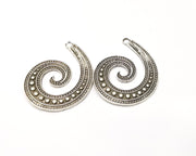 2 Silver Charms Antique Silver Plated Charms (44x30mm)  G16714