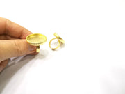 Hammered Ring Blank Setting Cabochon Base inlay Ring Hammered Mounting Adjustable Ring Bezel (25x18mm blank ) Gold Plated Metal G16716