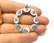 2 Silver Charms Antique Silver Plated Charms (49x40mm)  G16719