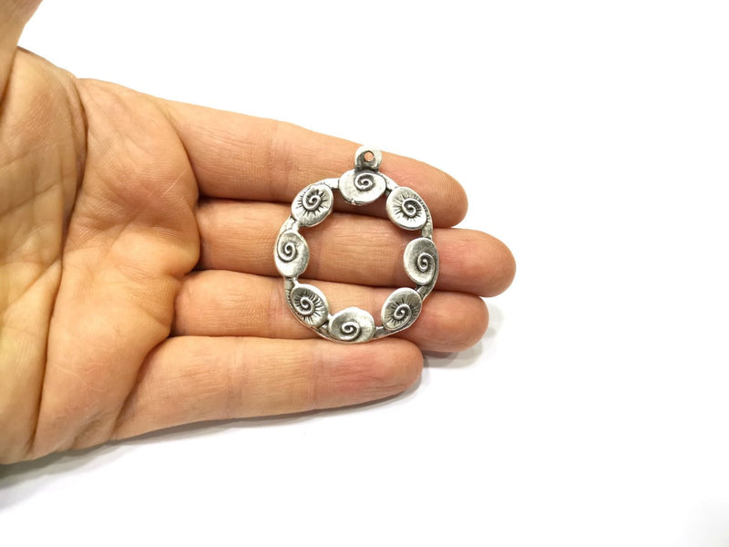 2 Silver Charms Antique Silver Plated Charms (49x40mm)  G16719