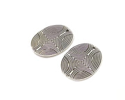 2 Silver Charms Antique Silver Plated Charms (32x24mm)  G16725
