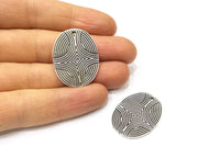 2 Silver Charms Antique Silver Plated Charms (32x24mm)  G16725
